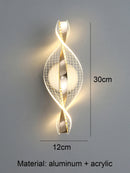 Axyaa Clear Pattern Acrylic Wall Light in Gold/Black for Bedside, Back, Hallway