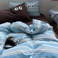 Axyaa Big Eyes Full Queen Bedding Set Solid Color with Sheet Pillowcase