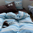 Axyaa Big Eyes Full Queen Bedding Set Solid Color with Sheet Pillowcase