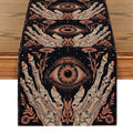 Axyaa Halloween Table Runner Farmhouse Decor Holiday Party Branches Flowers Leaves