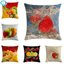 Axyaa Strawberry Kiwi Pattern Linen Pillowcase 45X45CM