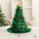 Axyaa LED Christmas Tree Ribbon Santa Hat: Festive Light-Up Holiday Cap for Xmas Party