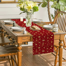 Axyaa Christmas Snow Table Runner - Indoor Outdoor Kitchen Dining Decor