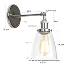 Axyaa Single Arm LED Wall Lamp Glass Iron Vintage Retro Stair Light Fixture