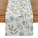 Axyaa Yellow Leaf Plant Table Runner | Chinese Style Floral Table Decor