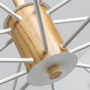 Axyaa Wooden Chandelier with White Glass Bubbles - Modern Kitchen Dining Room Lighting