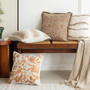 Axyaa Orange Garden Leaves Jacquard Cushion Cover, 45x45cm