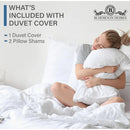 Axyaa Luxury Egyptian Cotton Duvet Cover Queen Size, Silky Soft & Breathable White Quilt