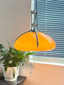 Axyaa Retro Orange Glass Pumpkin Pendant Light for Atmospheric Decor in Living Spaces