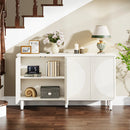 Axyaa 59.4-Inch White Modern Sideboard Buffet Table with Storage Cabinet