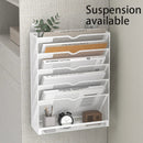 Axyaa 5 Tier Mesh Wall File Organizer with Bottom Tray - Vertical Hanging Folder Holder