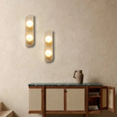 Axyaa Yellow Travertine Stone Wall Lamp with LED Sconce