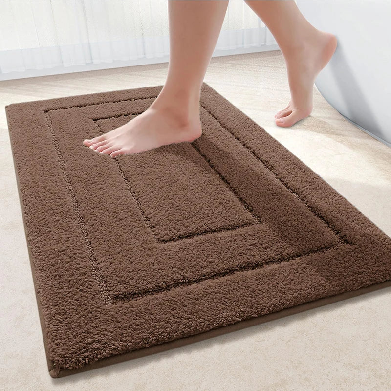 Axyaa Soft Velveteen Microfibre Bathroom Mats: Super Absorbent, Non-slip, Quick Dry Cats Home Decor Mats