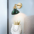 Axyaa Glass LED Wall Sconce Lamp Pull Chain Switch Night Light