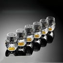 Axyaa Crystal Golden Mountain Shot Glass Set for Whiskey & Vodka, Luxury Spirits Glasses