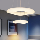 Axyaa Nordic White LED Chandelier: Round Italian Designer Pendant Light for Home Decor