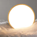 Axyaa Modern Wood LED Ceiling Lamp for Living Room, Nordic Round Indoor Lighting
