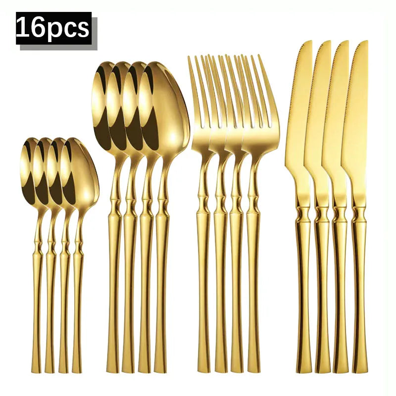 Axyaa 24-Piece Stainless Steel Cutlery Set for Restaurant Banquets