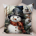 Axyaa Winter Snowman Print Pillowcase Set for Christmas Day Party Décor & Home Gift