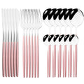 Axyaa Stainless Steel Silverware Set - 24Pcs Dinnerware Cutlery Flatware Kitchen Tableware