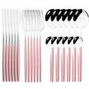Axyaa Stainless Steel Silverware Set - 24Pcs Dinnerware Cutlery Flatware Kitchen Tableware