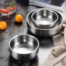 Axyaa Double-layer Stainless Steel Soup Bowl, Korean Noodle Rice Bowls Set