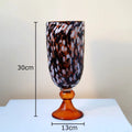 Mottled Glass Goblet Vase for Stylish Floral Arrangement by Axyaa