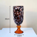 Mottled Glass Goblet Vase for Stylish Floral Arrangement by Axyaa