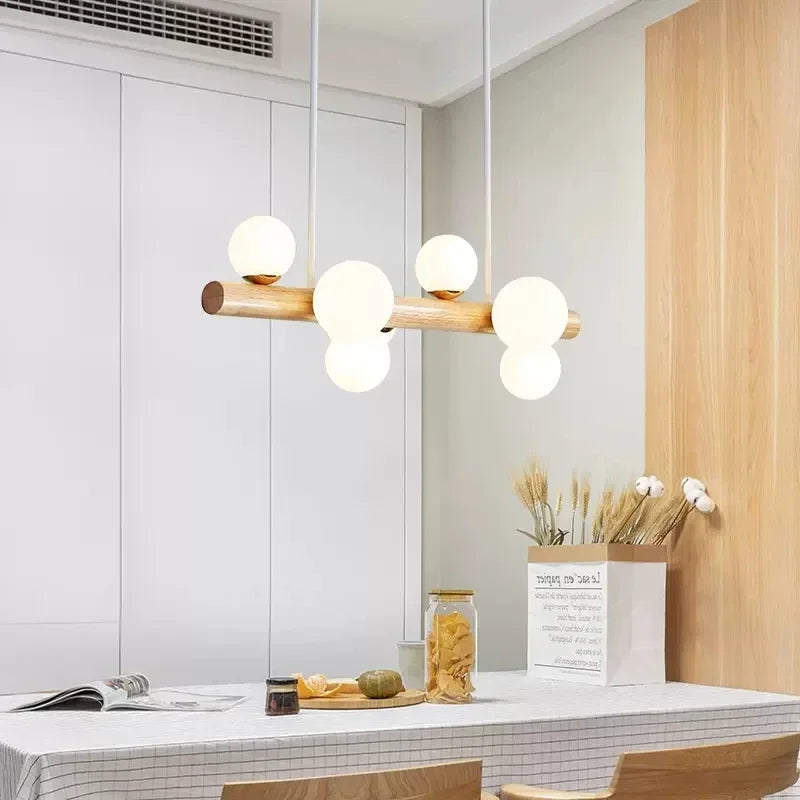 Axyaa Wood Pendant Chandelier LED Ceiling Lighting Fixture