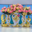 Axyaa White Swan Vase Set for Home Decor and Weddings