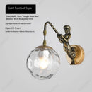 Axyaa Wrought Iron Glass Wall Lamp | LED Bedroom Living Room Lighting
