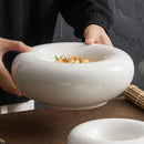 Axyaa White Ceramic Insulation Plate for Cold Dishes - Household Tableware