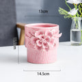 Axyaa Pink Ceramic Vase Elegant Floral Room Decor Aesthetic Flower Arrangement Pot
