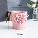 Axyaa Pink Ceramic Vase Elegant Floral Room Decor Aesthetic Flower Arrangement Pot