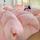 Axyaa Pink Bedding Sets 4pcs with Sheet Duvet Cover Pillowcases Twin Size