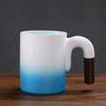 Axyaa Gradient Mug: Large-capacity Rough Pottery Coffee Cup with Handle