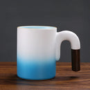 Axyaa Gradient Mug: Large-capacity Rough Pottery Coffee Cup with Handle