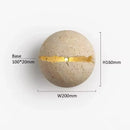 Axyaa Yellow Travertine Stone Wall Lamp - Japanese Bedroom Lighting
