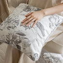 Axyaa Grey Floral Jacquard Chenille Pillow Cover - 45x45cm
