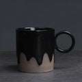 Axyaa Coarse Pottery Glazed Coffee Cup and Saucer Set, 200ML