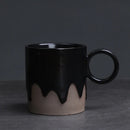 Axyaa Coarse Pottery Glazed Coffee Cup and Saucer Set, 200ML