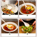 Axyaa Silicone Kitchen Utensils Set - Beige White Cooking Tools Spatula Turner Shovel Colander