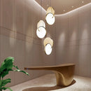 Axyaa Gold LED Circle Chandelier Pendant Lights for Home Decor & Indoor Lighting