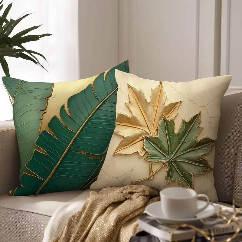 Axyaa Leaf Printed Pillowcase - Modern Home Room Decor Sofa Cushion Cover