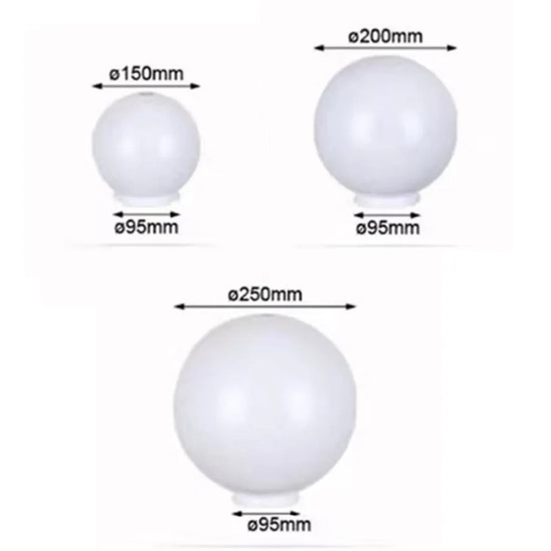 Axyaa White Acrylic Neck Shade for Outdoor Post Light - Replacement Globe Cover
