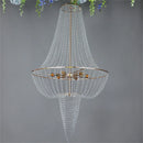 Axyaa Gold Crystal Round Chandelier with E14 Holder Lighting
