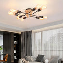 Axyaa Retro Industrial Ceiling Chandelier Wood LED Light Fixture Living Room