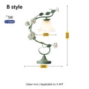 Axyaa Green Flower Table Lamp, Romantic Bedside LED Light for Bedroom Decor