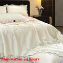 Axyaa Embroidered Silk Lace Summer Quilt Set