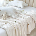 Axyaa Cotton Embroidery Soybean Summer Quilt Double-Layer Duvet Insert Skin-Friendly